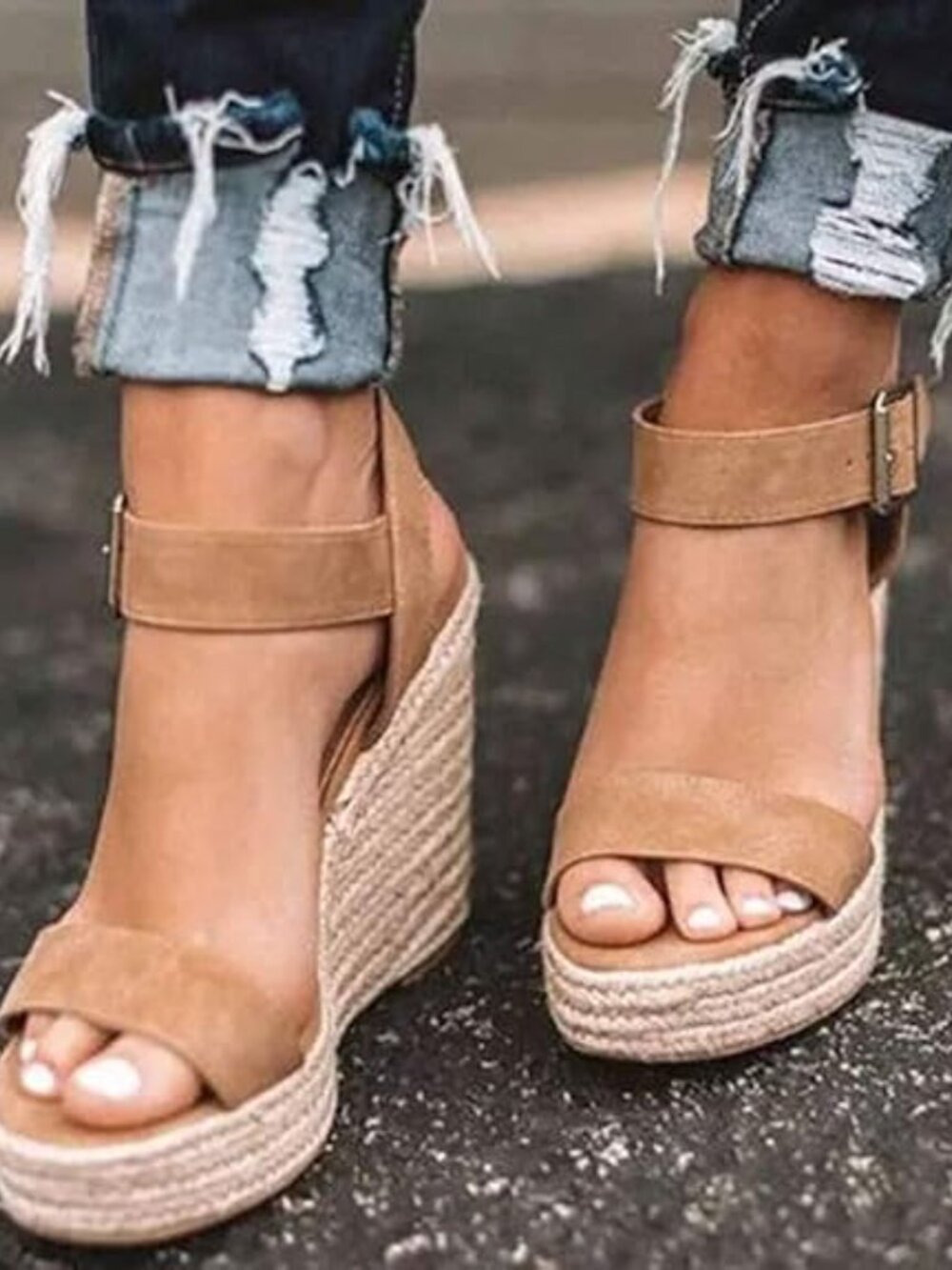 Women's Platform Sandals Wedge Ankle Strap Open Toe Sandals